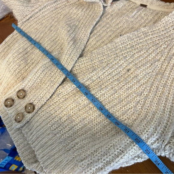 Free People Chunky Thick Cream Cardigan Womens Large - Picture 7 of 11